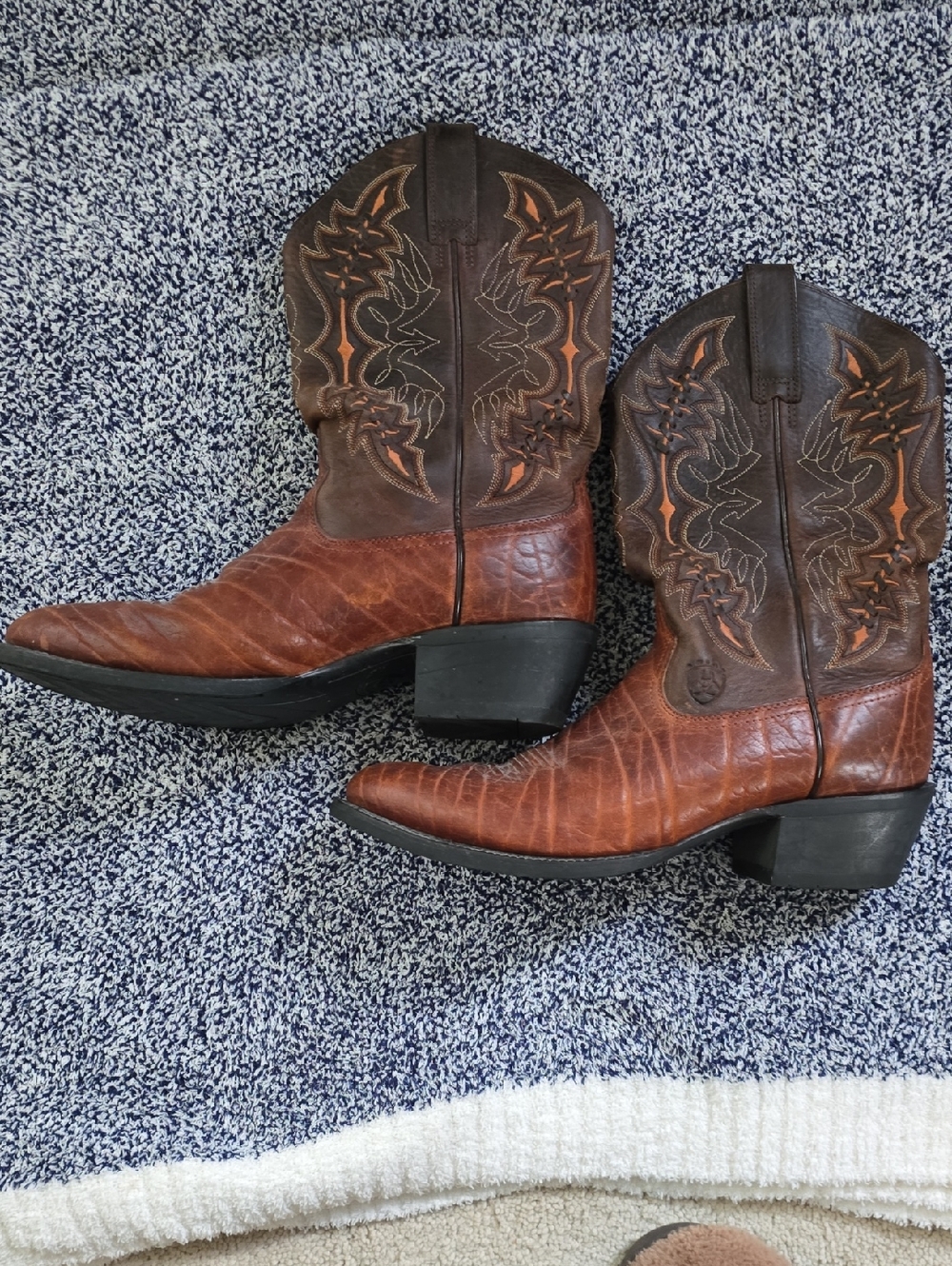 Ariat Men's Two-Tone Brown Leather Western Cowboy Boots